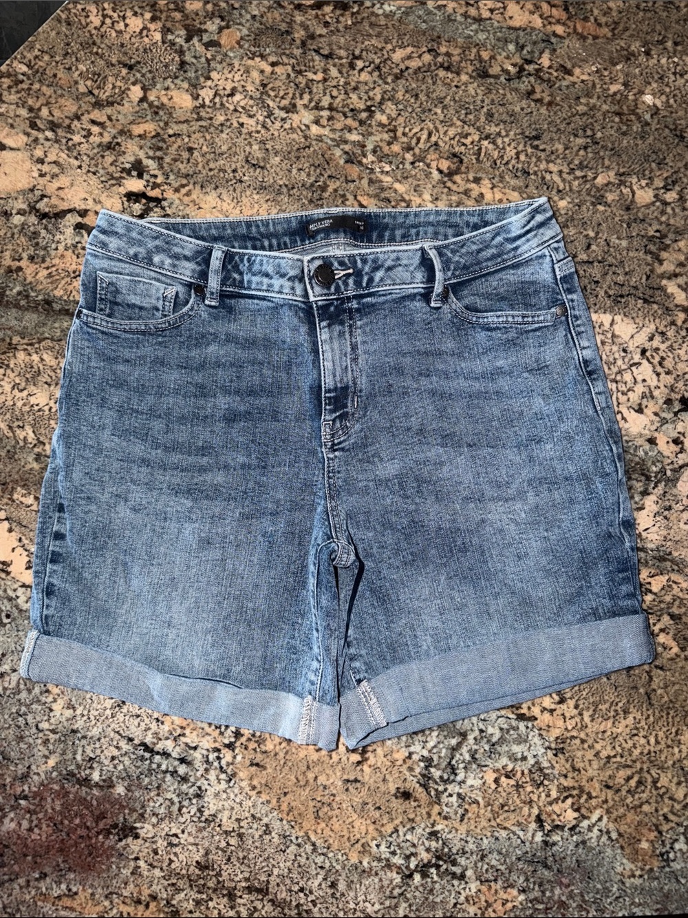 Simply Vera Vera Wang Light Blue Denim Roll-Cuff Shorts